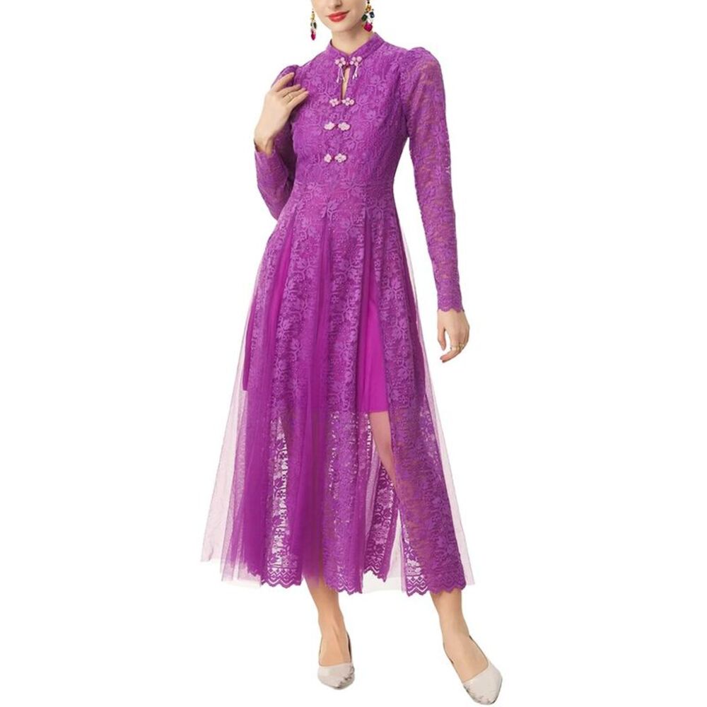 Burryco Womens  Long Sleeve Midi Dress